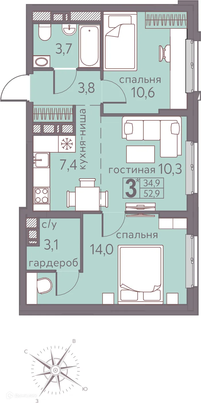 Фото квартиры в ЖК Погода Теплые кварталы