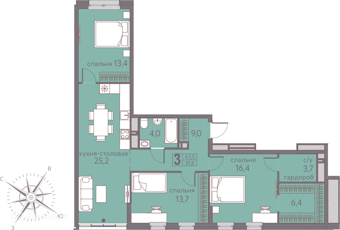 Фото квартиры в ЖК Теплые кварталы Погода