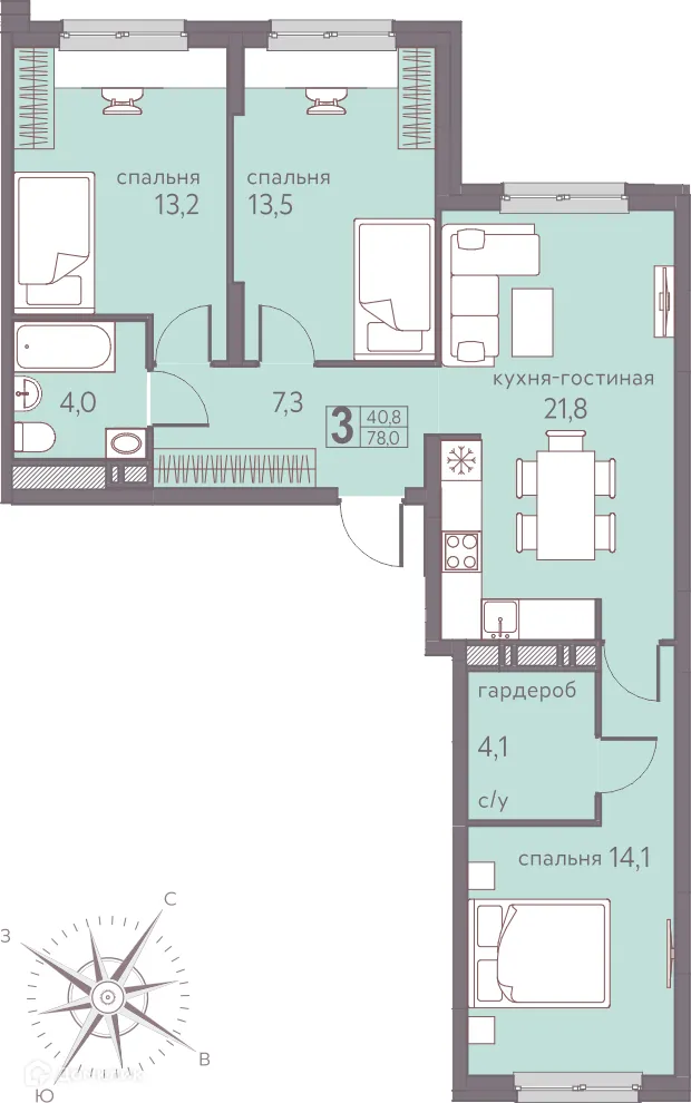 Фото квартиры в ЖК Теплые кварталы Погода