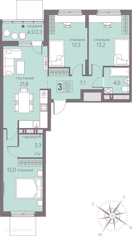 Фото квартиры в ЖК Теплые кварталы Погода