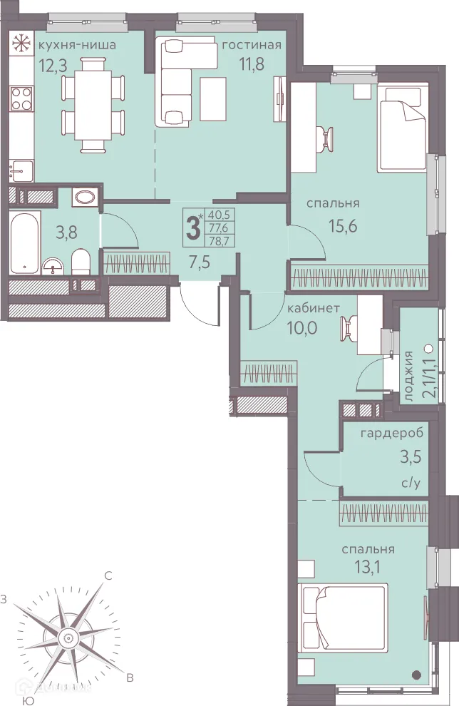 Фото квартиры в ЖК Теплые кварталы Погода