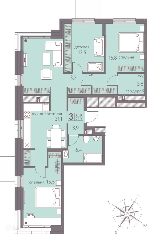 Фото квартиры в ЖК Теплые кварталы Погода