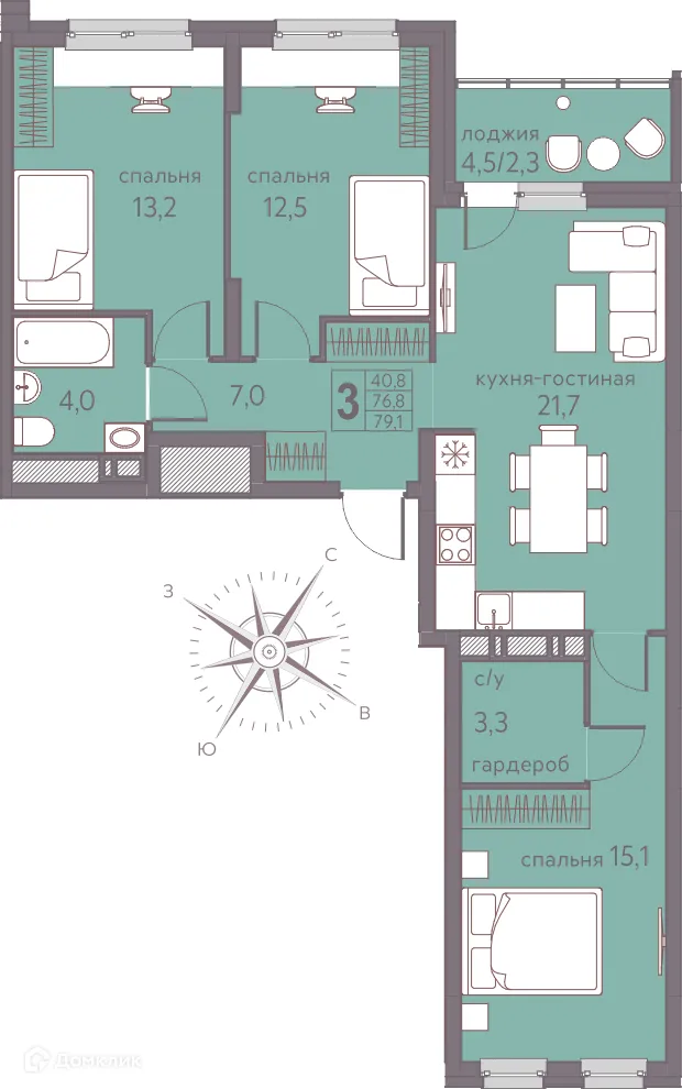 Фото квартиры в ЖК Теплые кварталы Погода