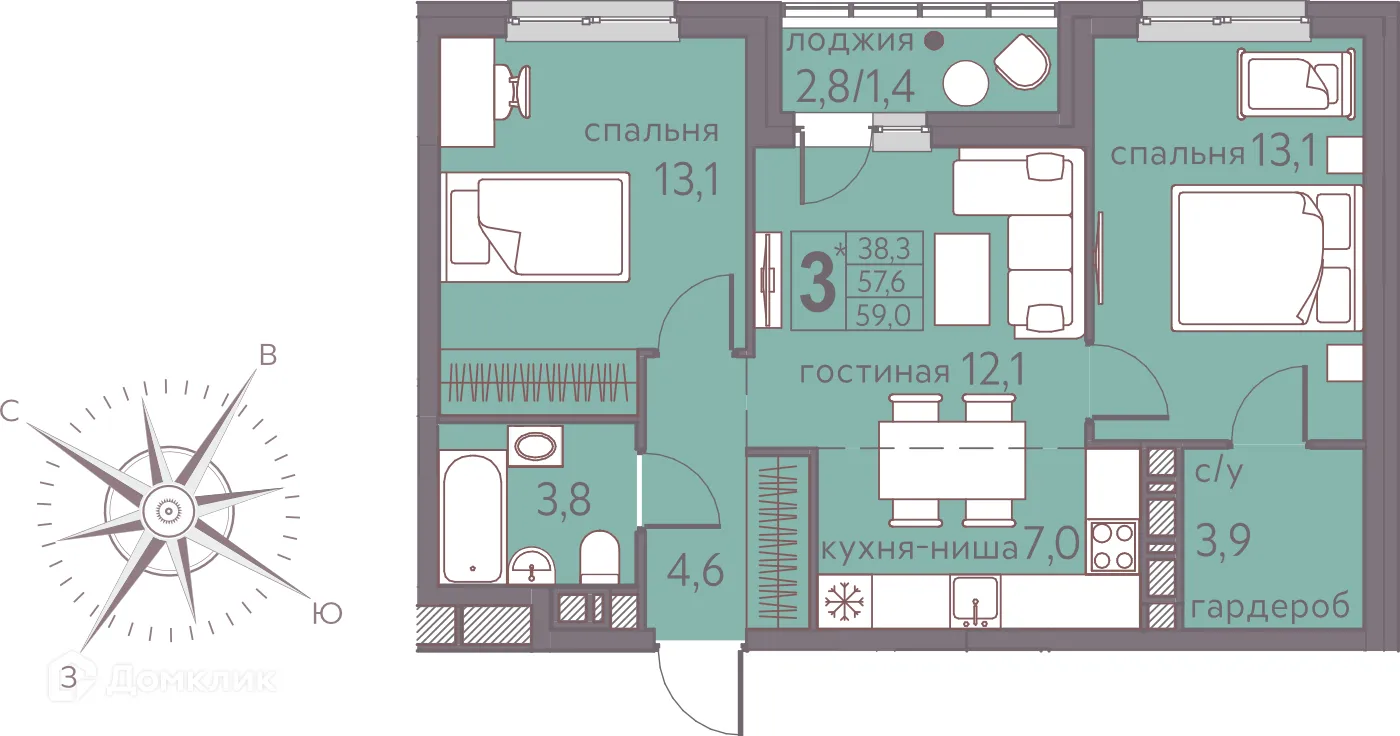 Фото квартиры в ЖК Теплые кварталы Погода
