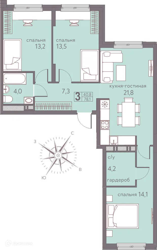 Фото квартиры в ЖК Теплые кварталы Погода