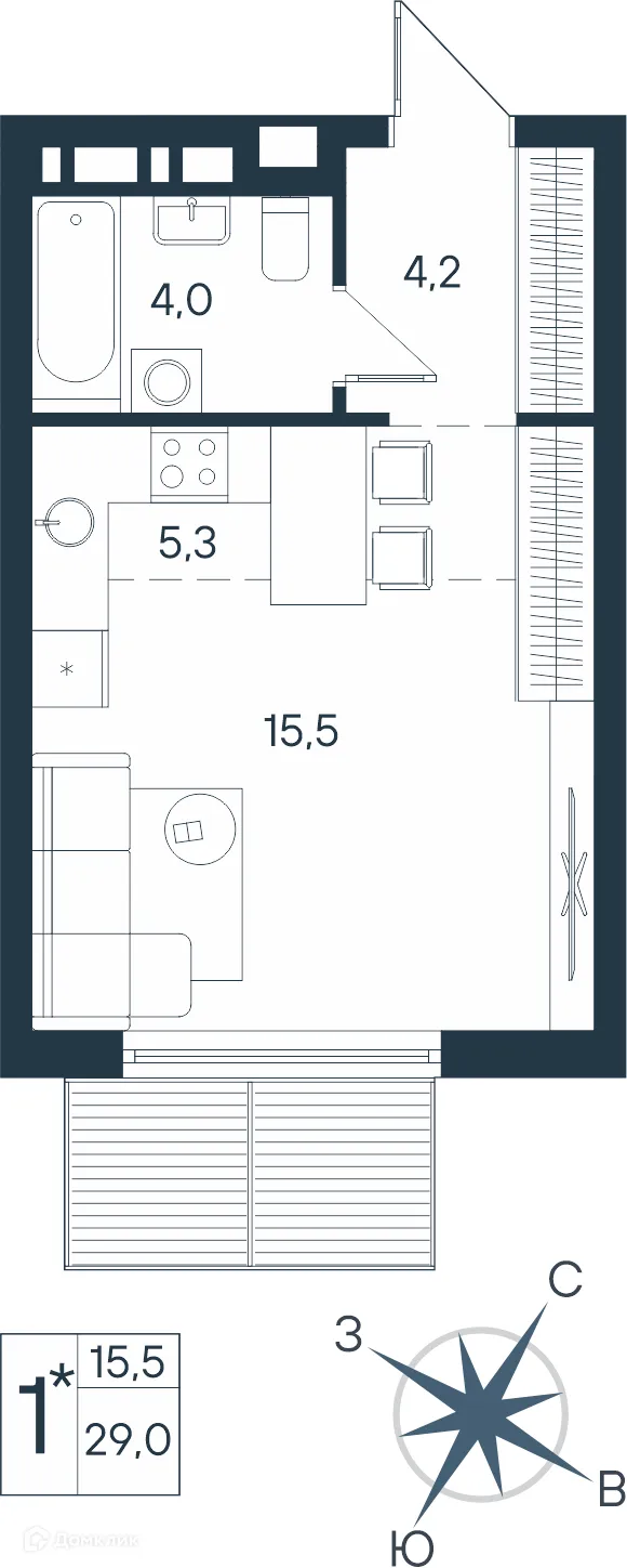 Фото квартиры в ЖК ЮГ на Беляева