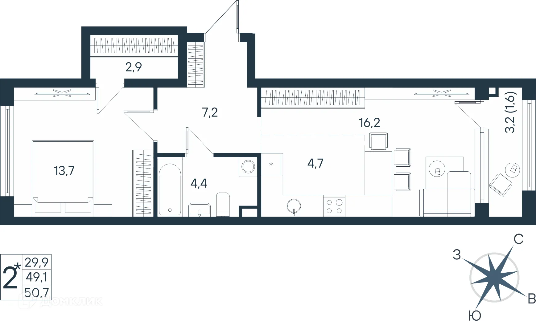 Фото квартиры в ЖК ЮГ на Беляева