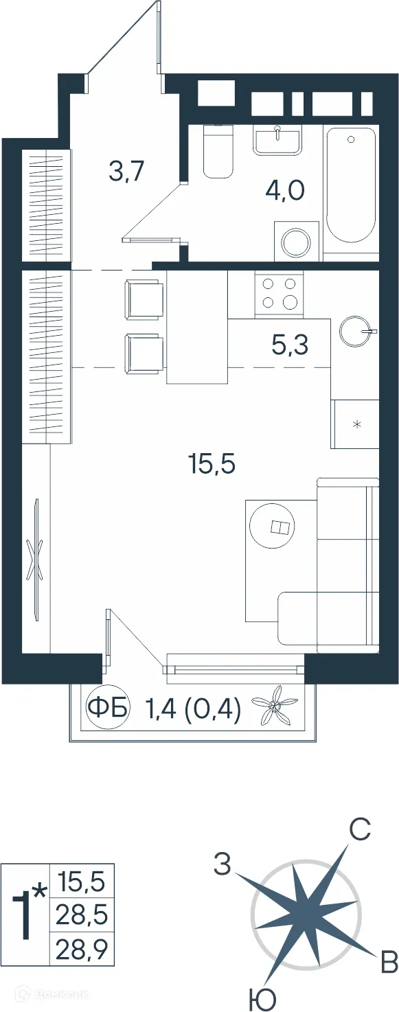 Фото квартиры в ЖК ЮГ на Беляева