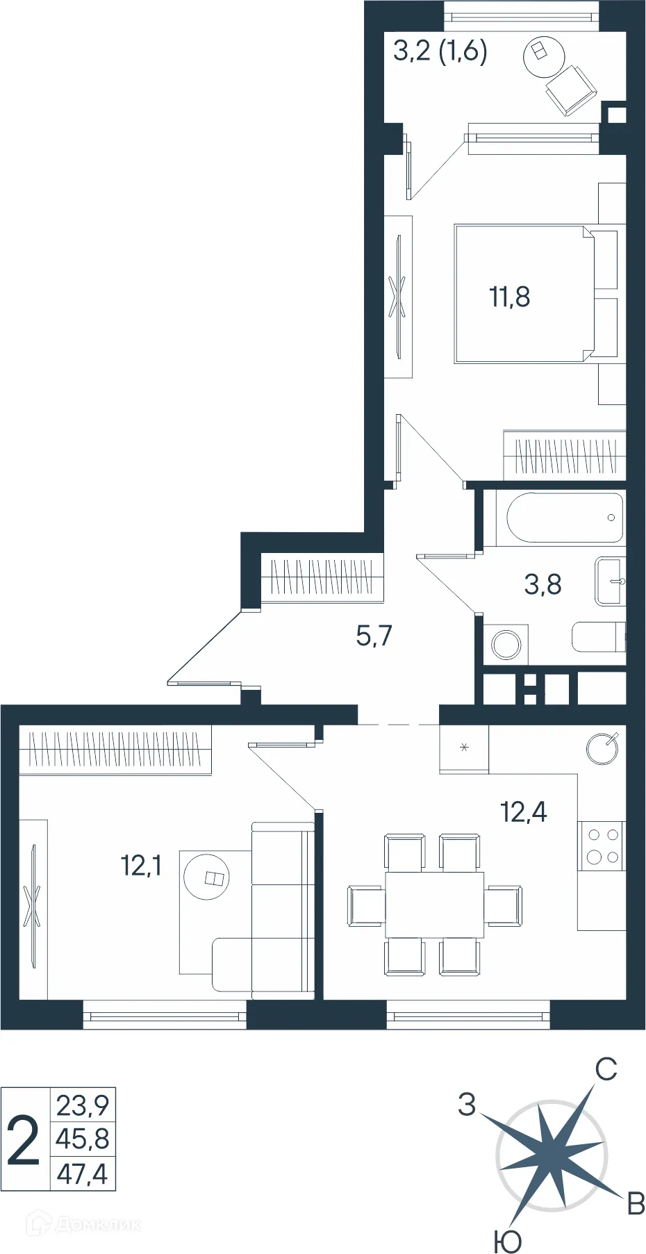 Фото квартиры в ЖК ЮГ на Беляева