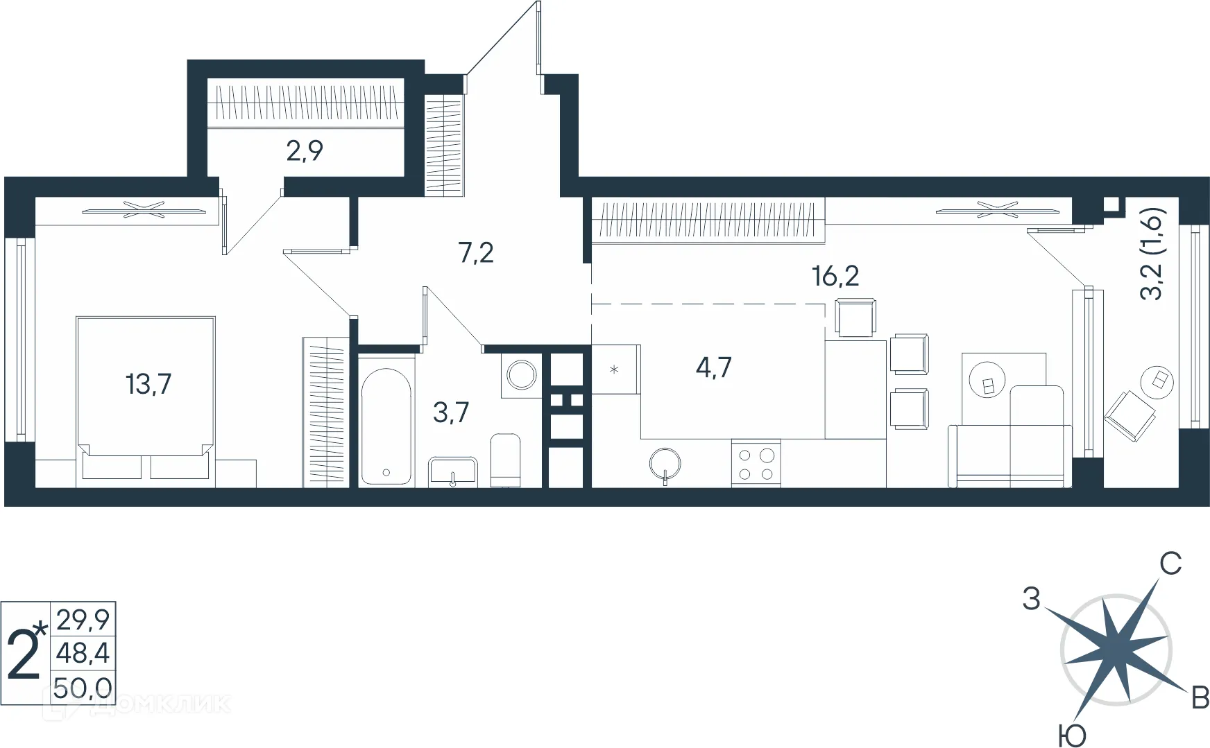 Фото квартиры в ЖК ЮГ на Беляева