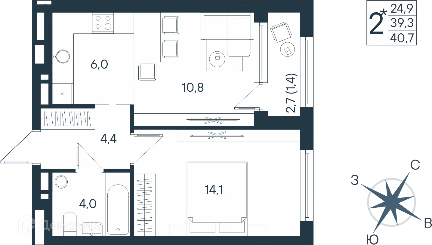 Фото квартиры в ЖК ЮГ на Беляева
