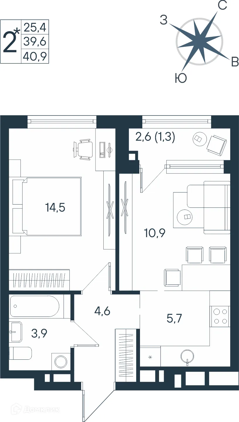Фото квартиры в ЖК ЮГ на Беляева