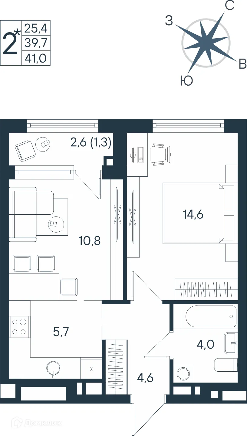 Фото квартиры в ЖК ЮГ на Беляева