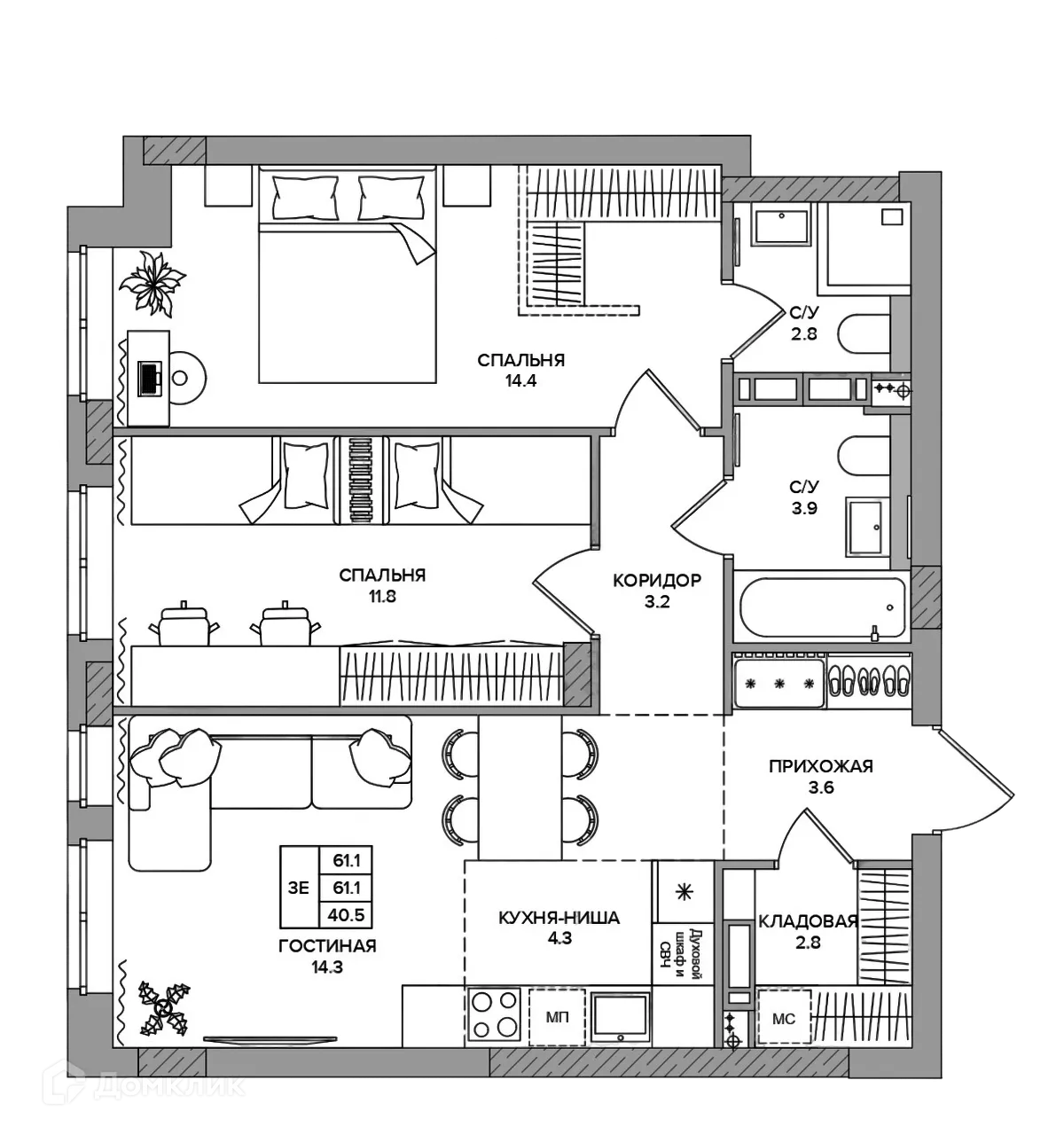 Фото квартиры в ЖК SLIDE (СЛАЙД)