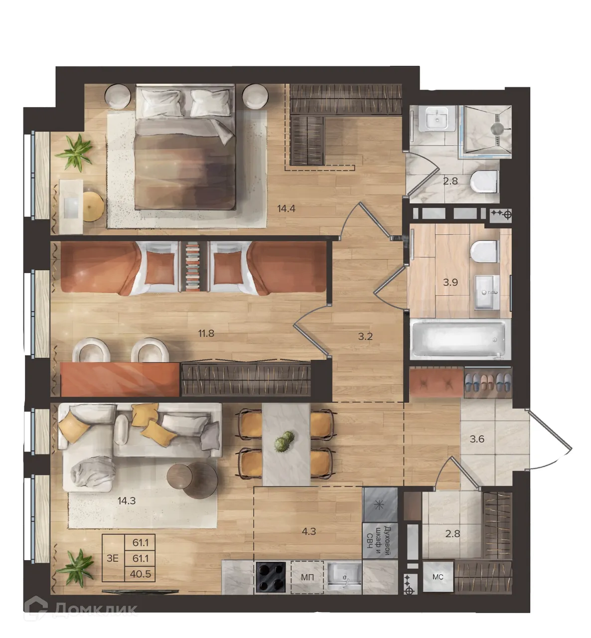 Фото квартиры в ЖК SLIDE (СЛАЙД)