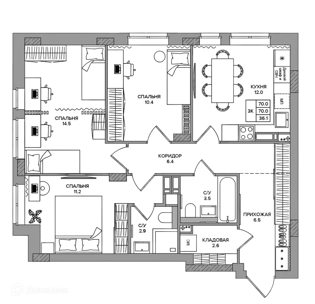 Фото квартиры в ЖК SLIDE (СЛАЙД)