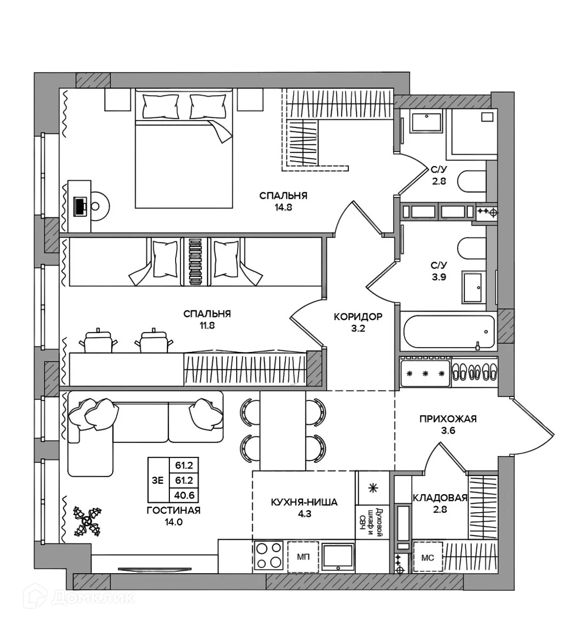 Фото квартиры в ЖК SLIDE (СЛАЙД)
