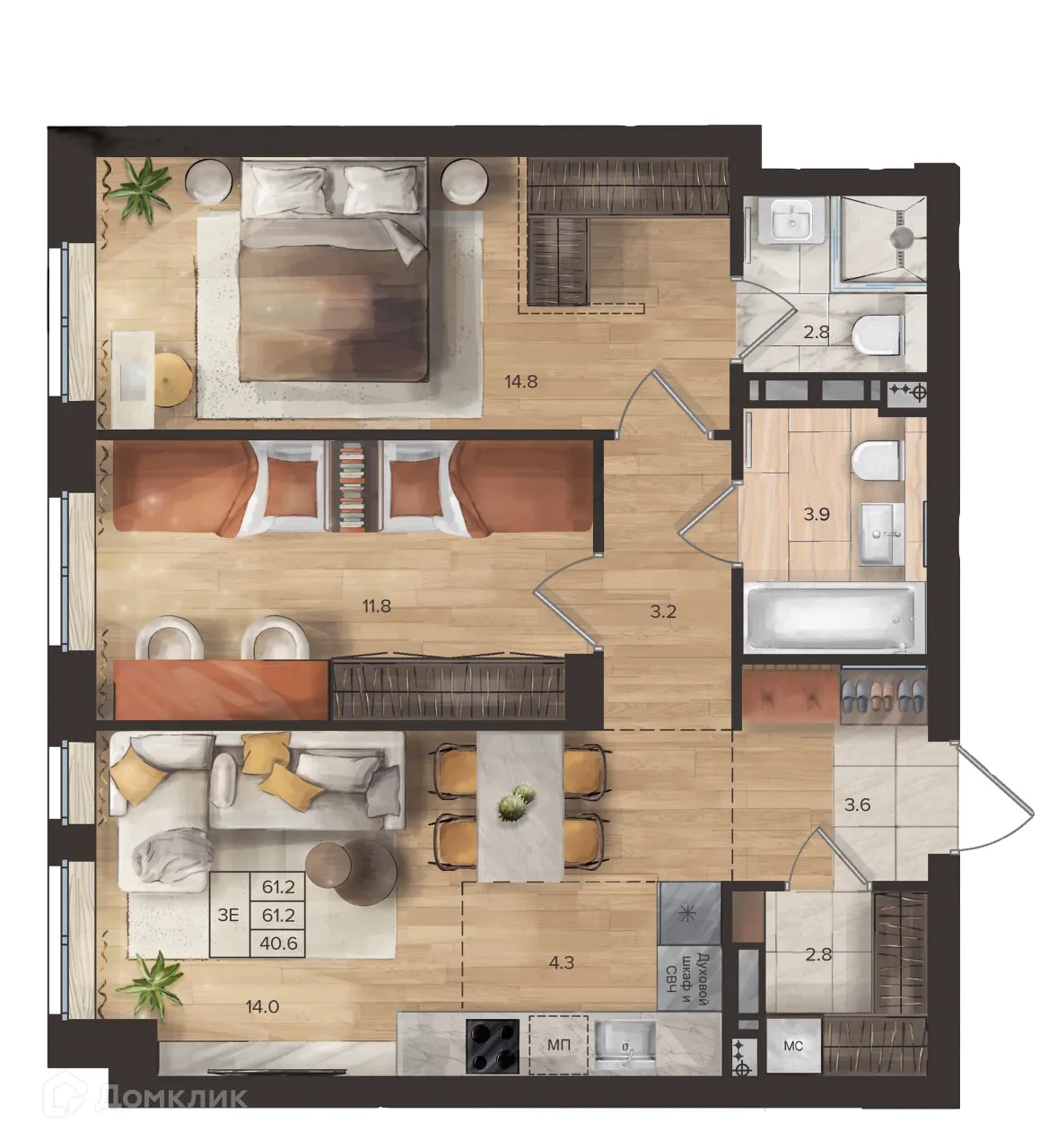 Фото квартиры в ЖК SLIDE (СЛАЙД)