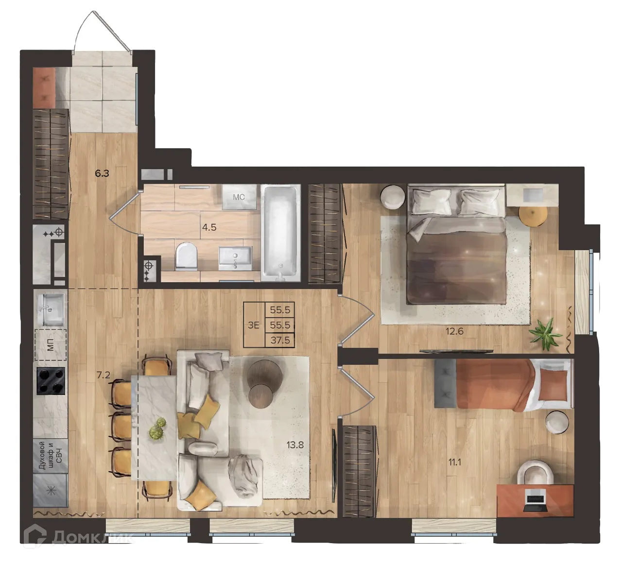 Фото квартиры в ЖК SLIDE (СЛАЙД)