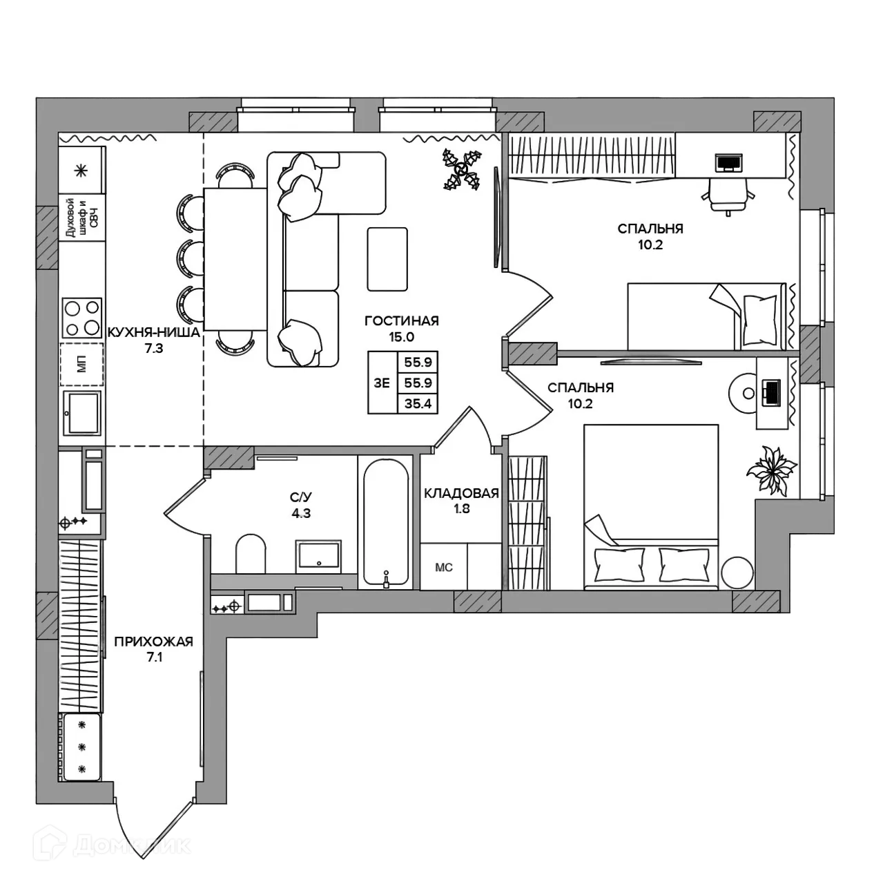 Фото квартиры в ЖК SLIDE (СЛАЙД)