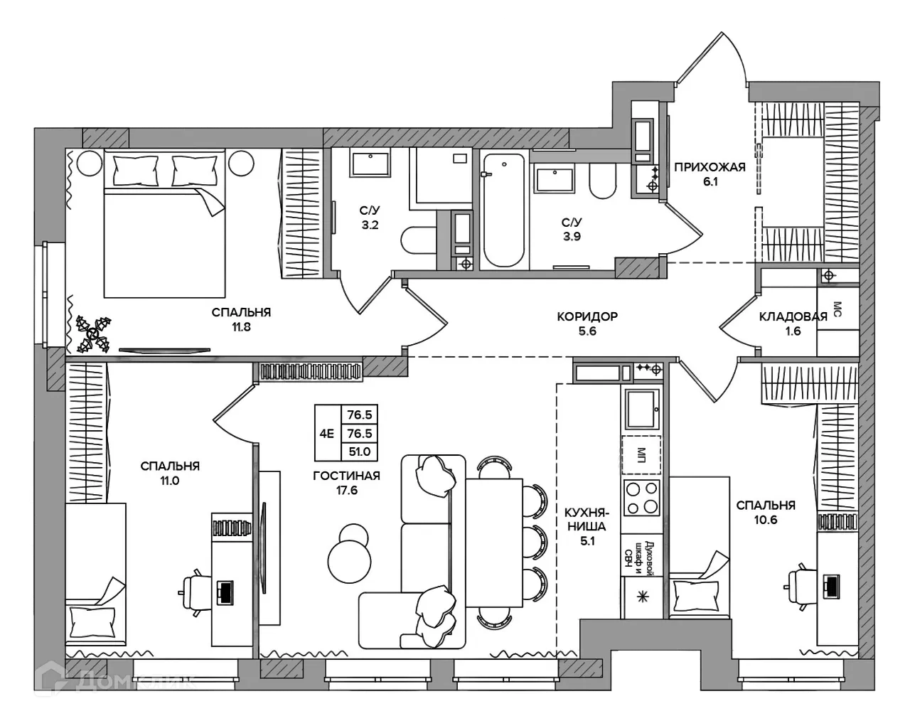 Фото квартиры в ЖК SLIDE (СЛАЙД)