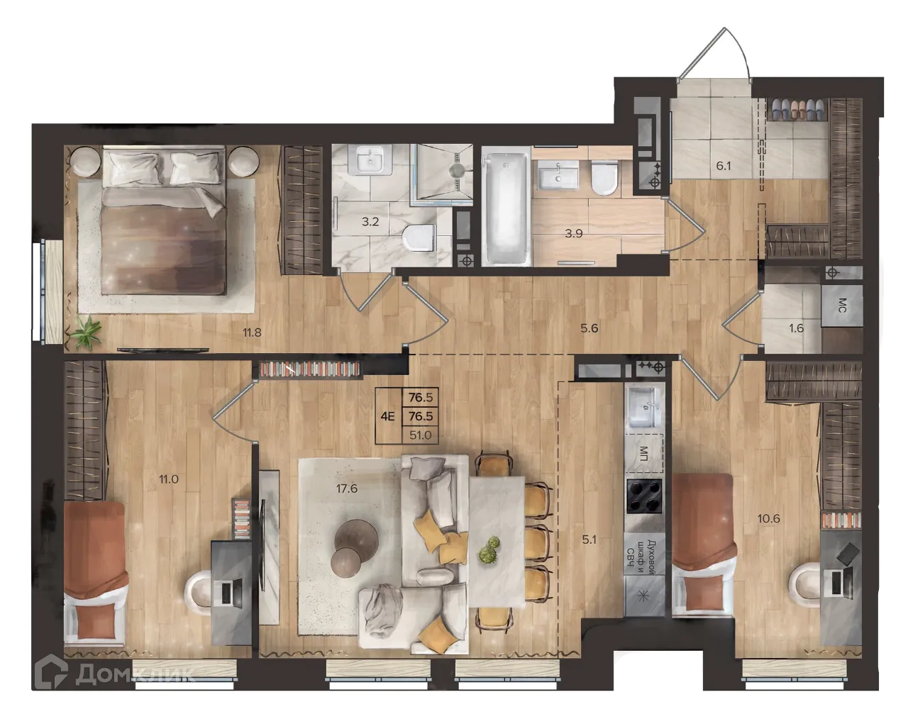 Фото квартиры в ЖК SLIDE (СЛАЙД)