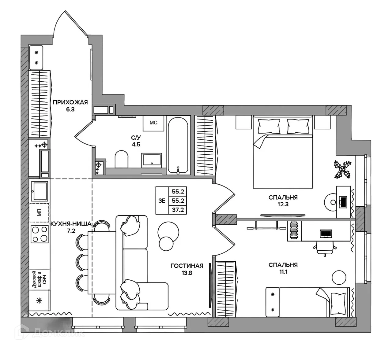 Фото квартиры в ЖК SLIDE (СЛАЙД)