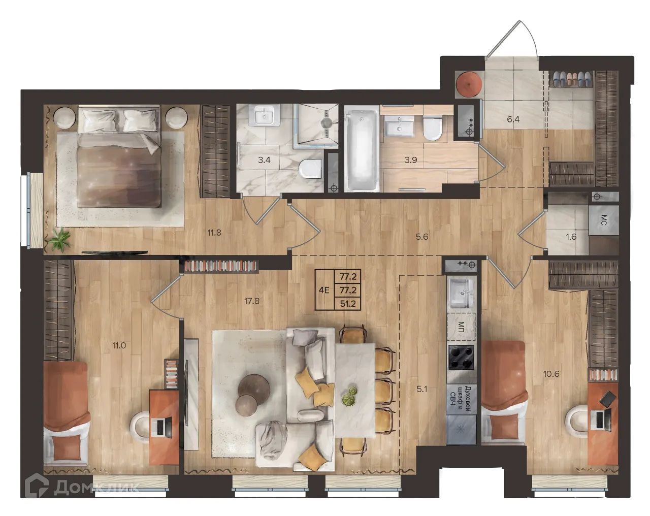 Фото квартиры в ЖК SLIDE (СЛАЙД)