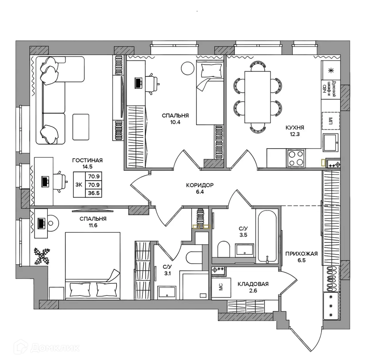 Фото квартиры в ЖК SLIDE (СЛАЙД)