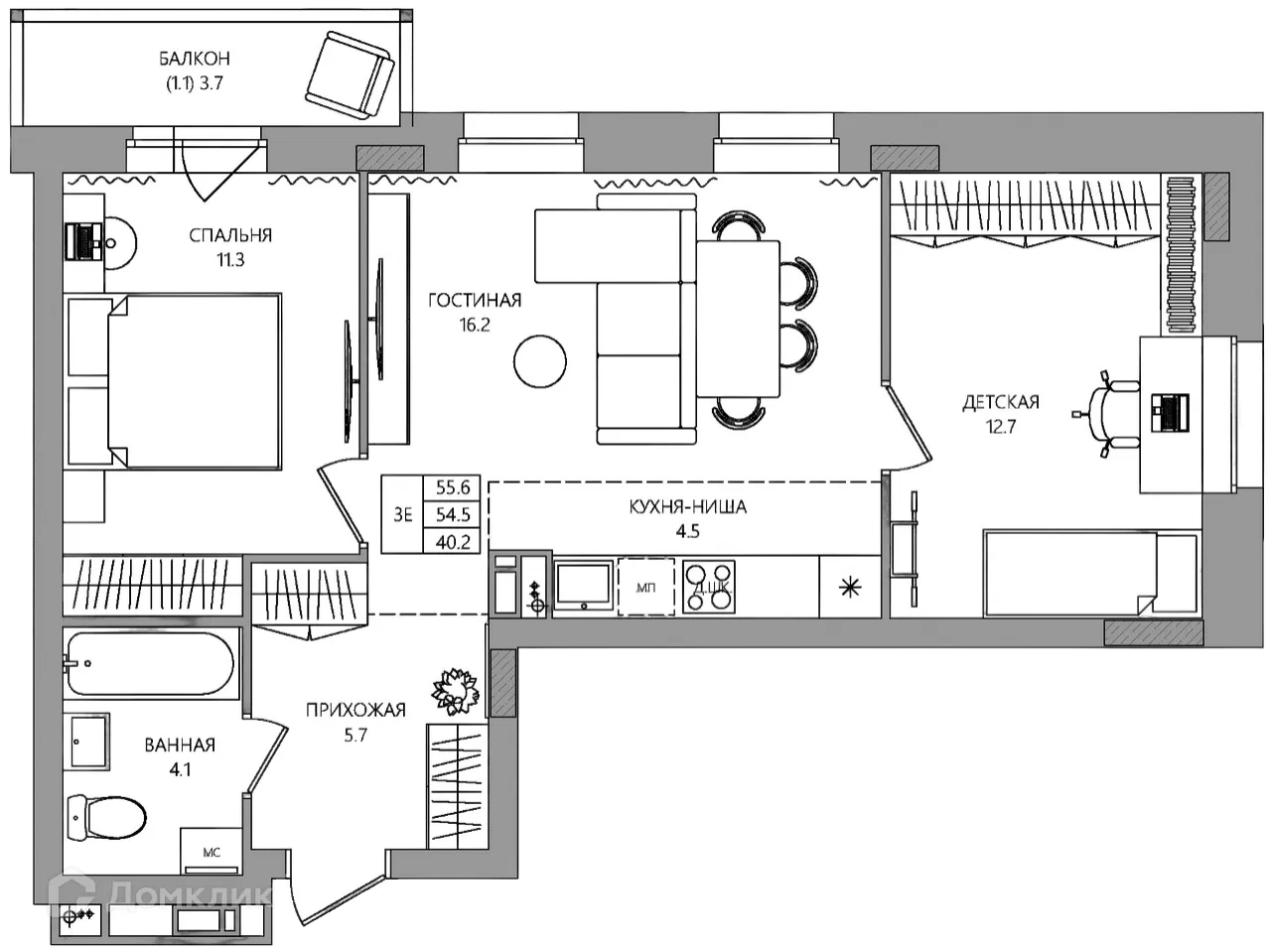 Фото квартиры в ЖК ЭЛЕРОН,ELERON