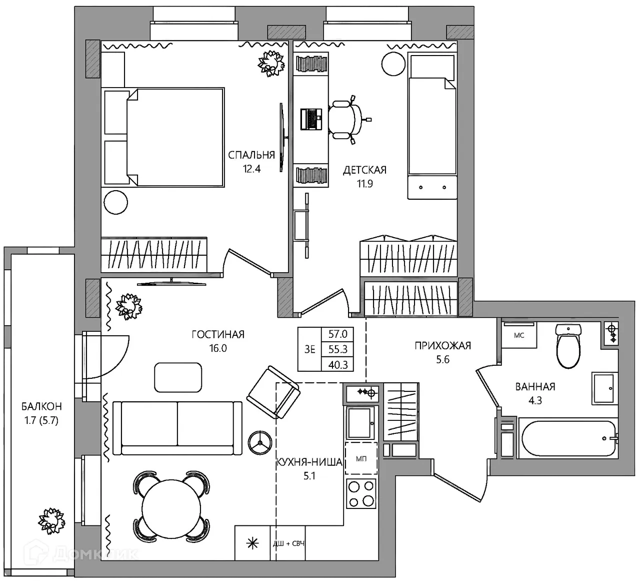 Фото квартиры в ЖК ЭЛЕРОН,ELERON