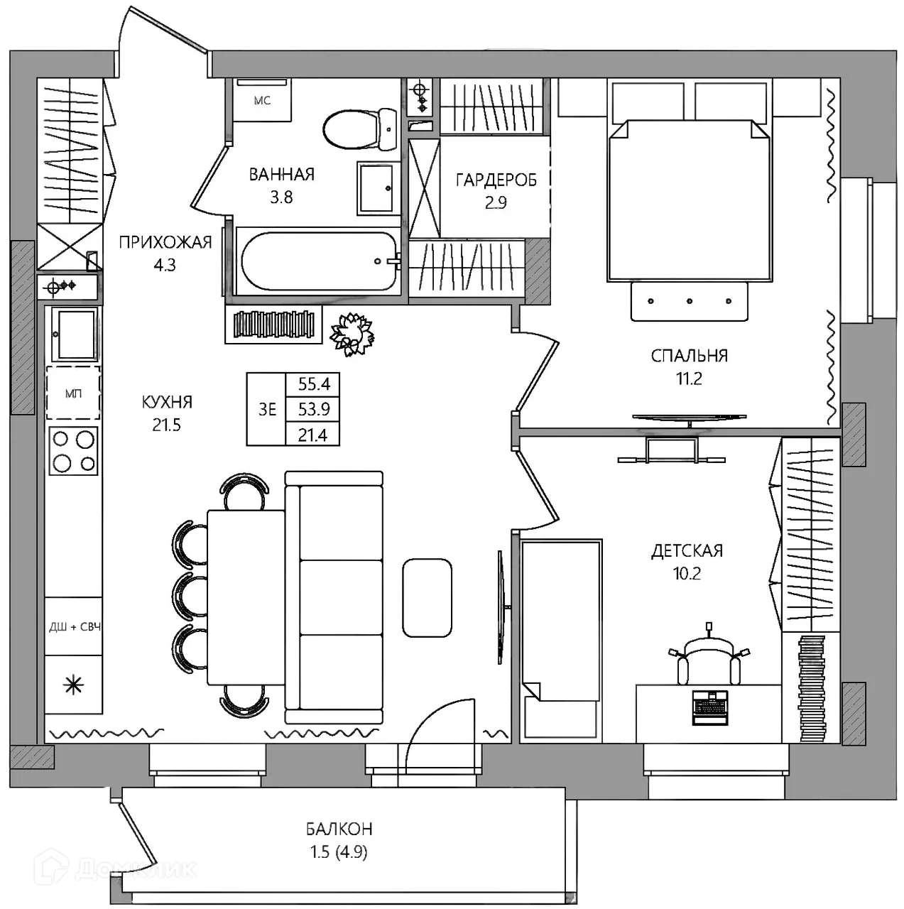 Фото квартиры в ЖК ЭЛЕРОН,ELERON