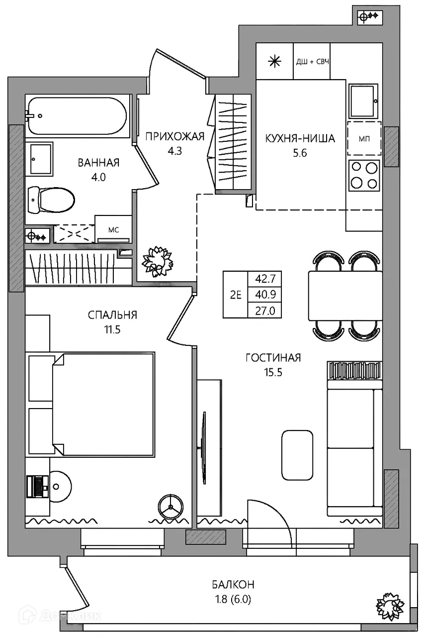 Фото квартиры в ЖК ЭЛЕРОН,ELERON