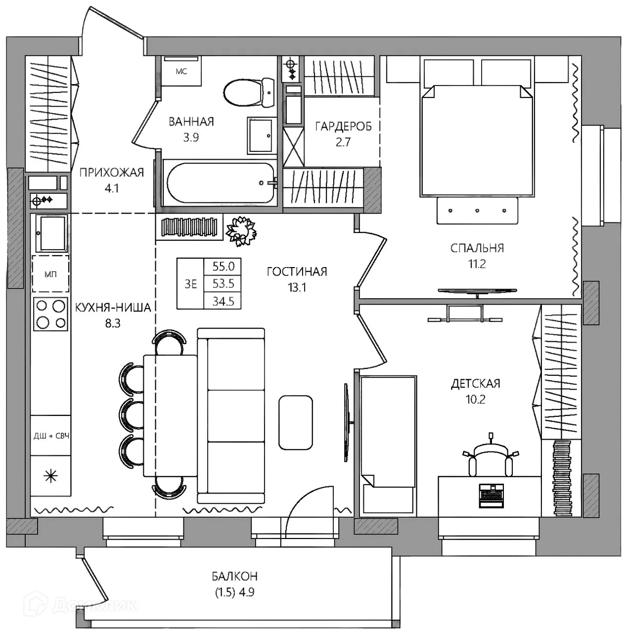 Фото квартиры в ЖК ЭЛЕРОН,ELERON