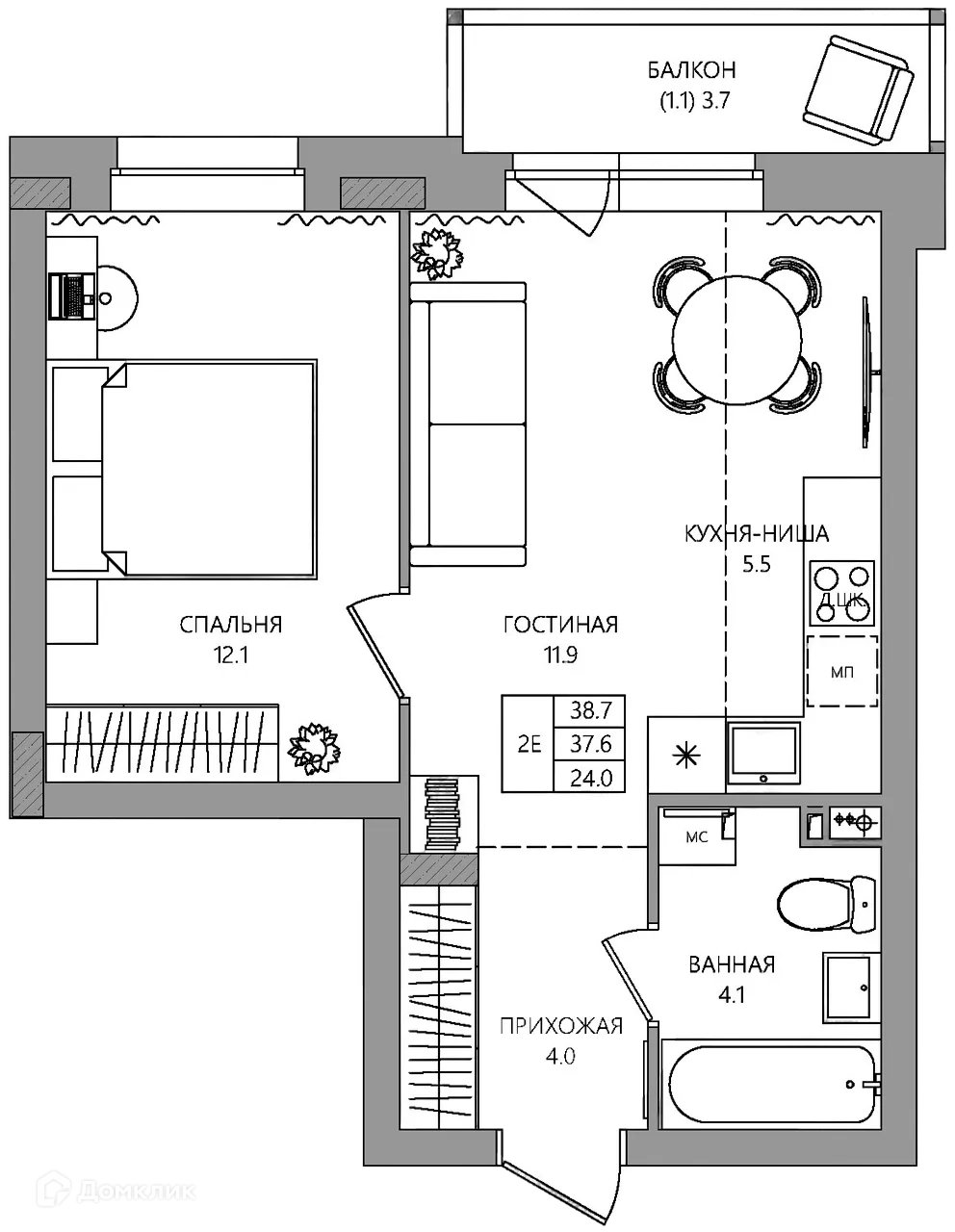 Фото квартиры в ЖК ЭЛЕРОН,ELERON