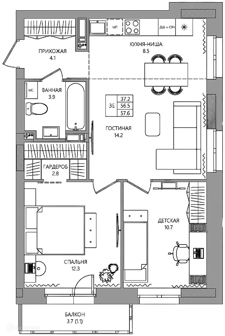 Фото квартиры в ЖК estetica (эстетика)