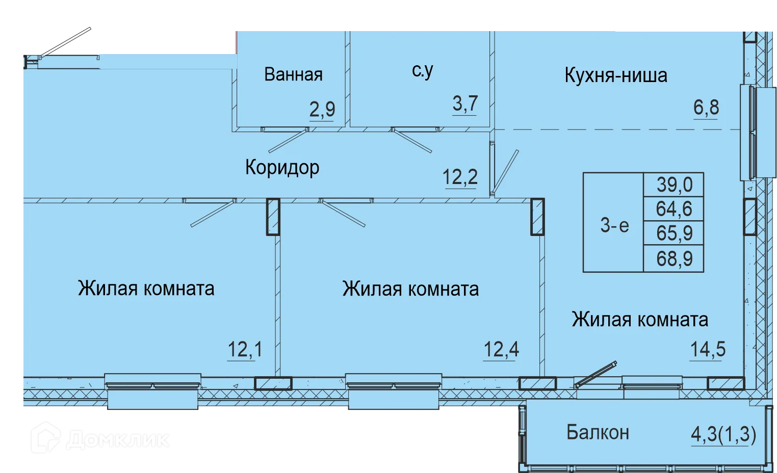 Фото квартиры в ЖК Дом в Бисерском переулке, 5
