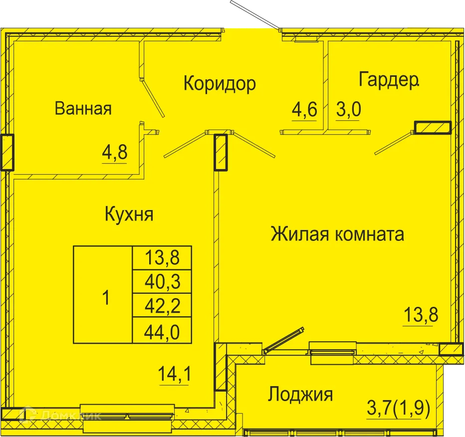 Фото квартиры в ЖК Дом в Бисерском переулке, 5