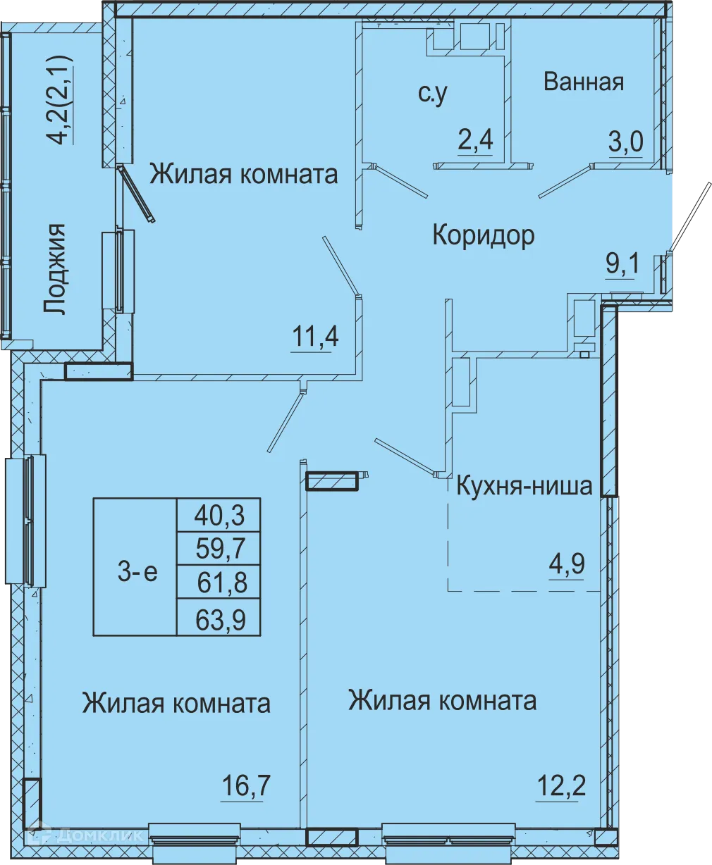 Фото квартиры в ЖК Дом в Бисерском переулке, 5
