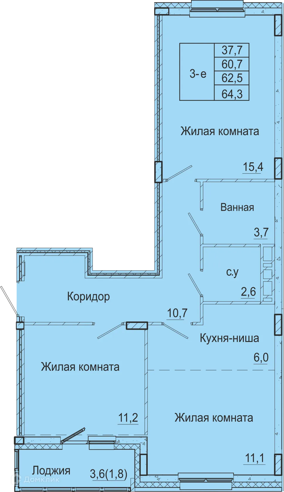 Фото квартиры в ЖК Дом в Бисерском переулке, 5