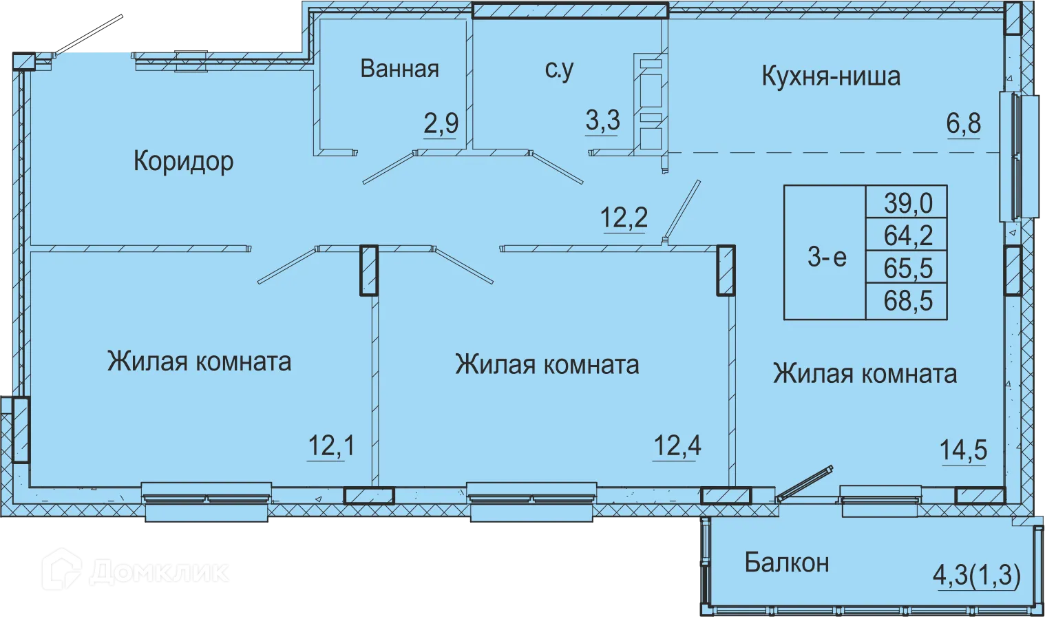 Фото квартиры в ЖК Дом в Бисерском переулке, 5
