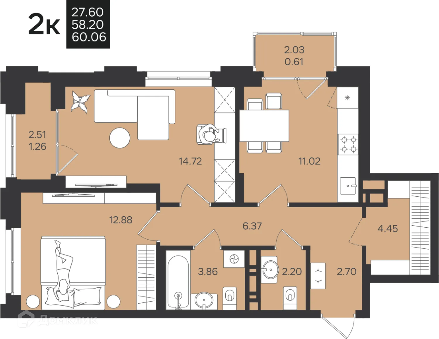 Фото квартиры в ЖК Гравитация