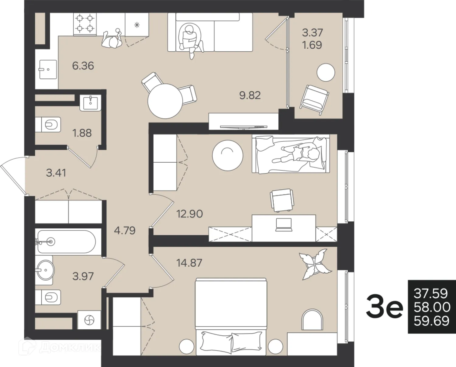 Фото квартиры в ЖК Гравитация