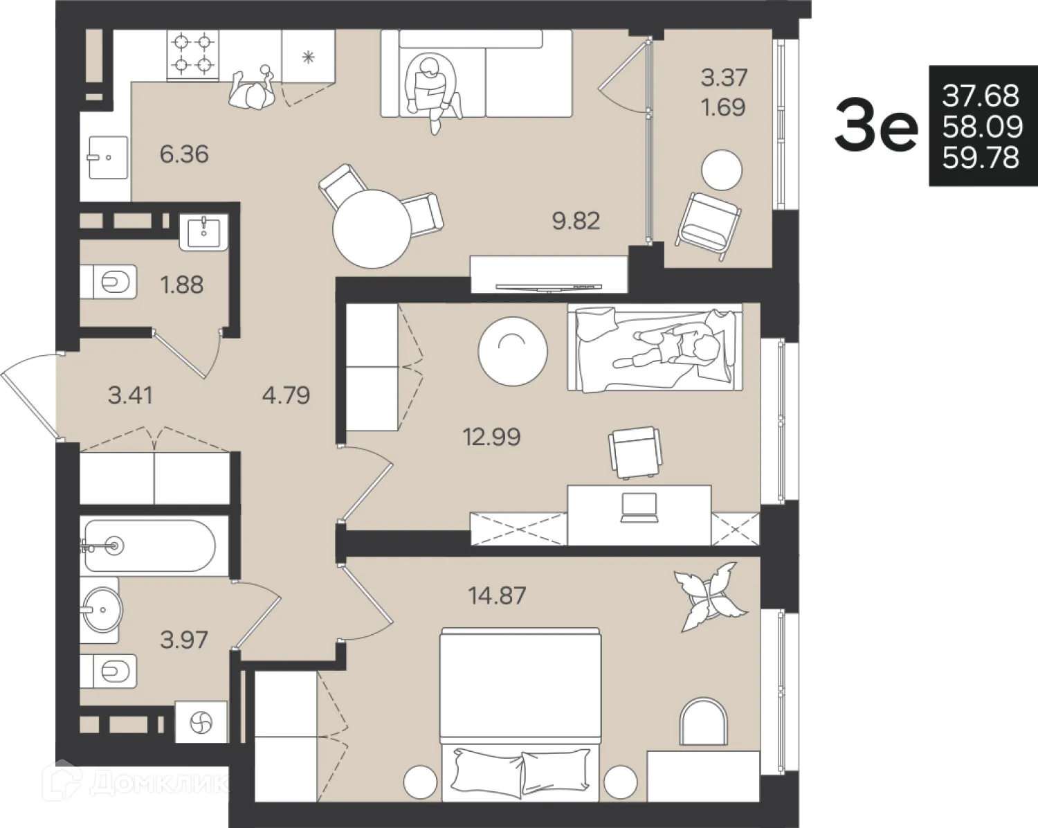 Фото квартиры в ЖК Гравитация