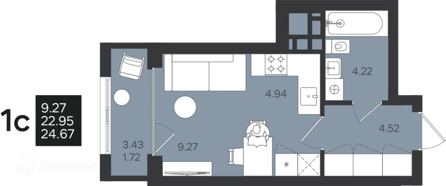 Фото квартиры в ЖК Гравитация