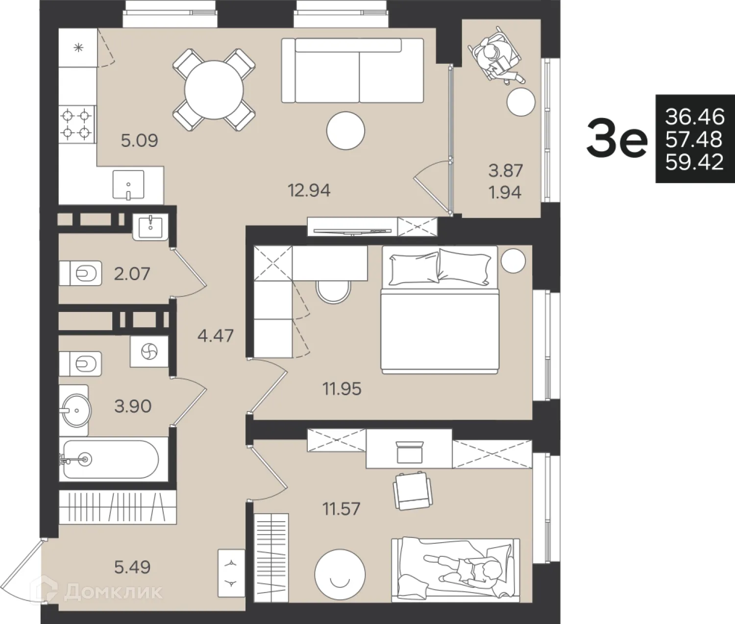 Фото квартиры в ЖК Гравитация