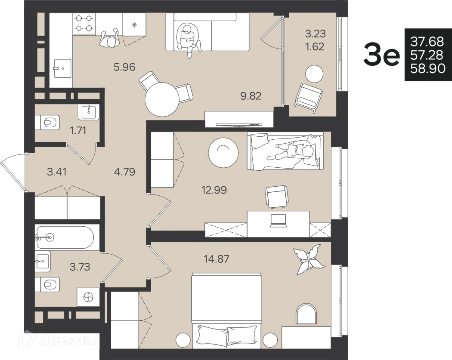 Фото квартиры в ЖК Гравитация