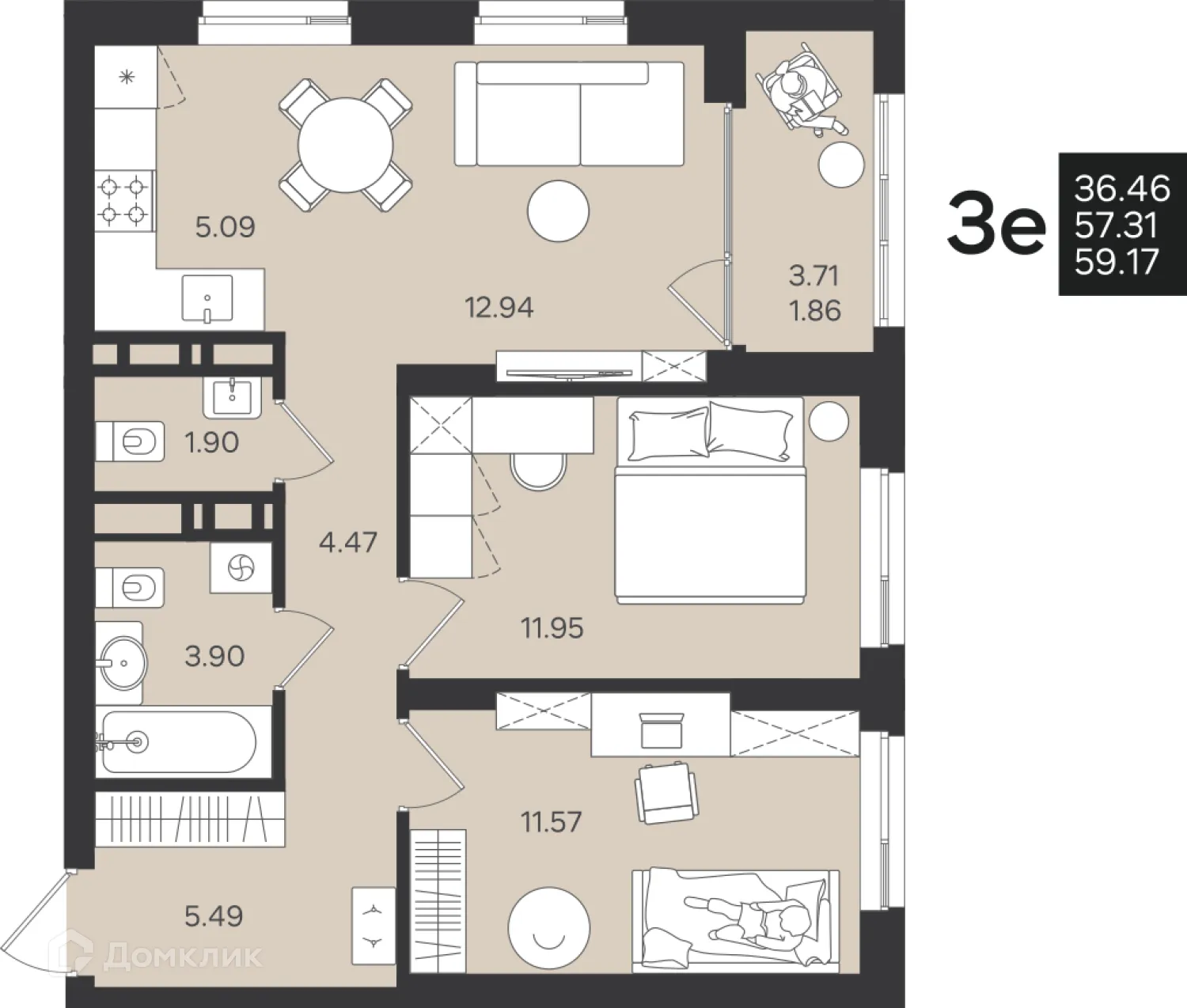 Фото квартиры в ЖК Гравитация