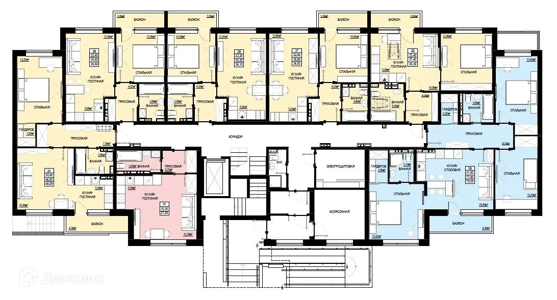Планировка 1-комнатной квартиры 27.8 м² в ЖК "Самоцветы Урала", г. Ревда — фото 2