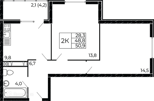 Фото квартиры в ЖК "Западные Аллеи"